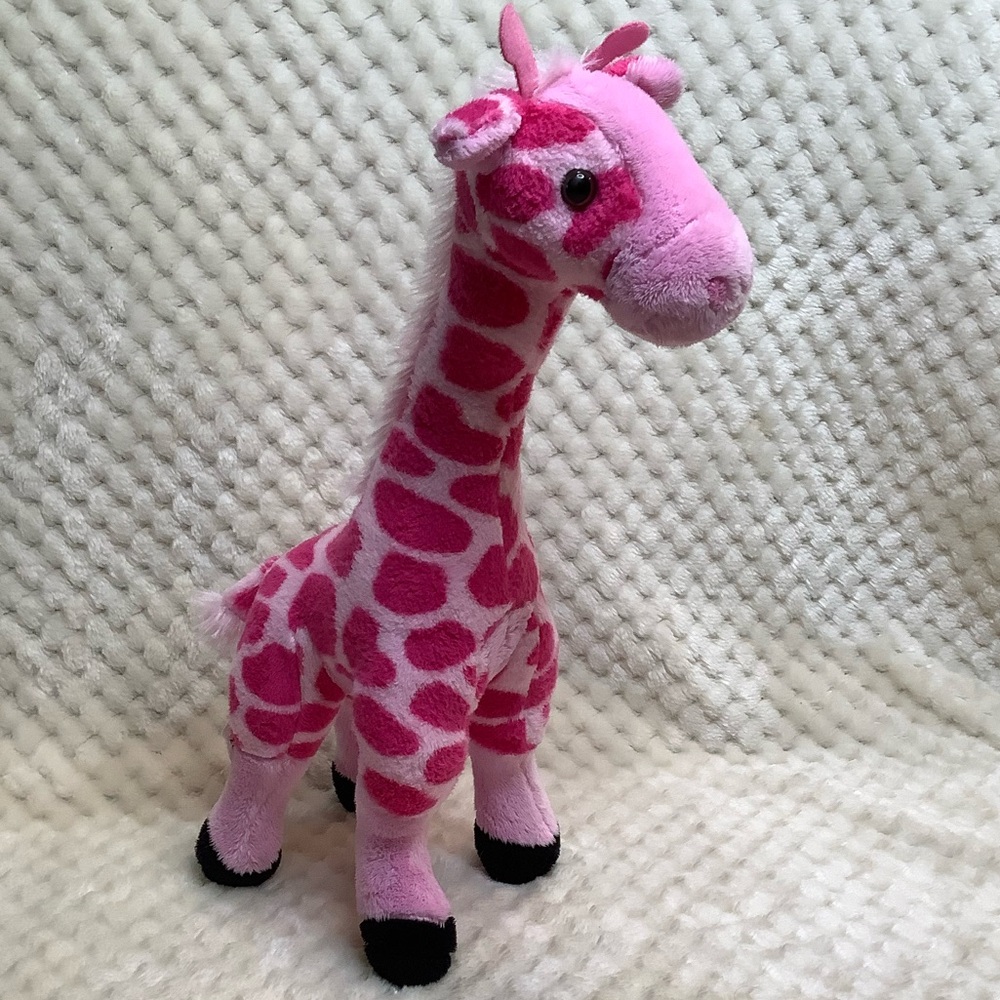 Adventure Planet Pink Plush Giraffe Stuffed Animal Toy Wired Legs